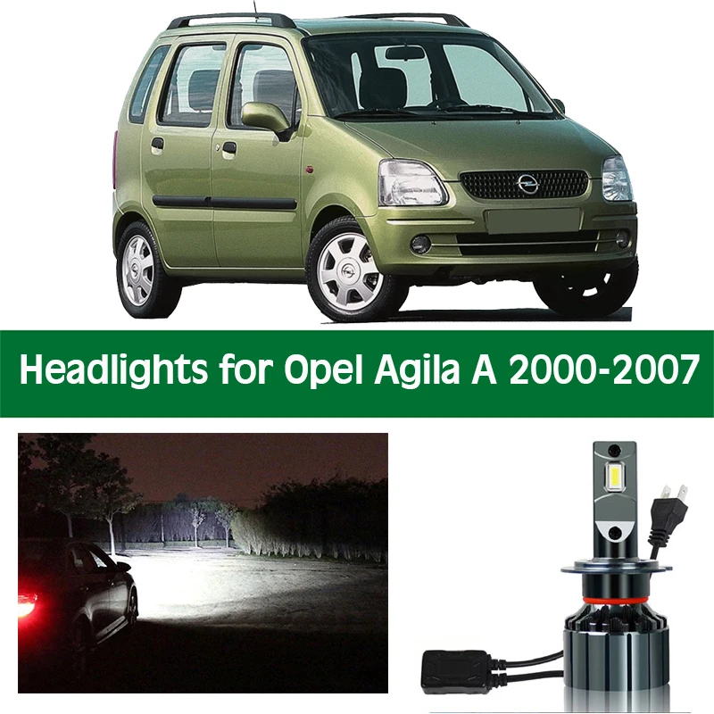 

Car Headlamp For Opel Agila A 2000 2001 2002 2003 2004 2005 2006 LED Headlight Bulbs Low High Beam Canbus 12v Light Accessories