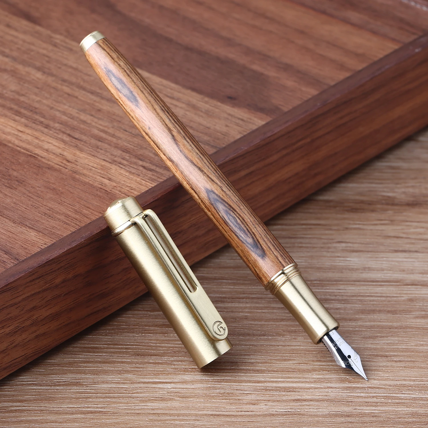 Перьевая ручка MAJOHN M7 деревянная с преобразователем EF/F/маленькая искусственная