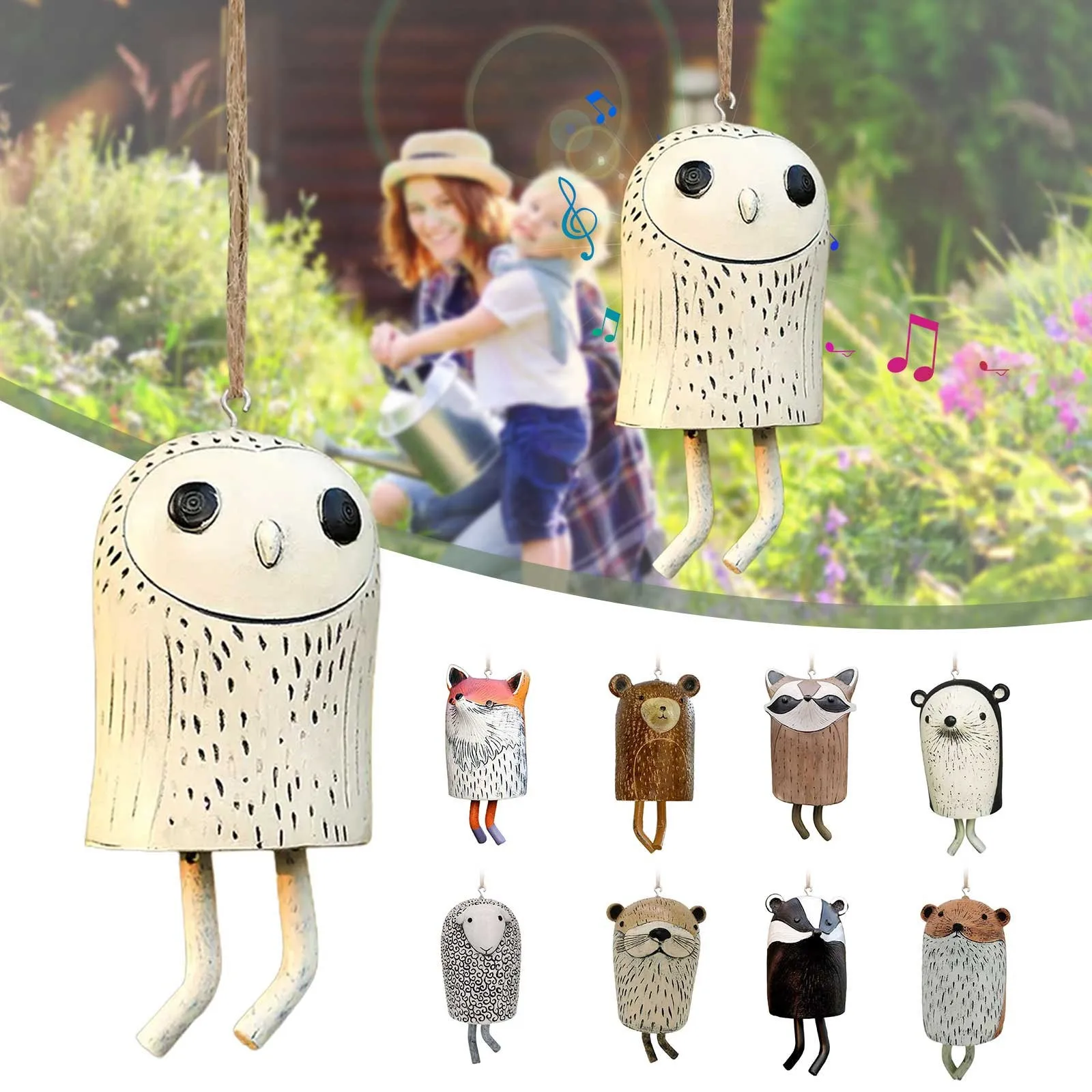 

Wind Chime And Hanging Decor Cute Rustic Animal Windchimes Resin Home Garden Door Outdoor Decoration Bohemian Hanging Ornament