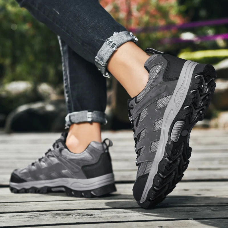 Outdoor Hiking Shoes, Men's Mesh Comfortable Hiking Shoes, Men's Large Outdoor Anti Slip Hiking Shoes, Sizes 39-47