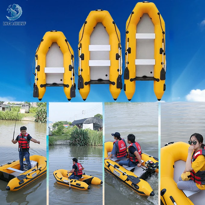 

2.3-3.3m Assault Boat with Air Deck Set Inflatable Fishing Boat Kayak with Laminated for Water Sports 0.9mm PVC Dinghy Rowing