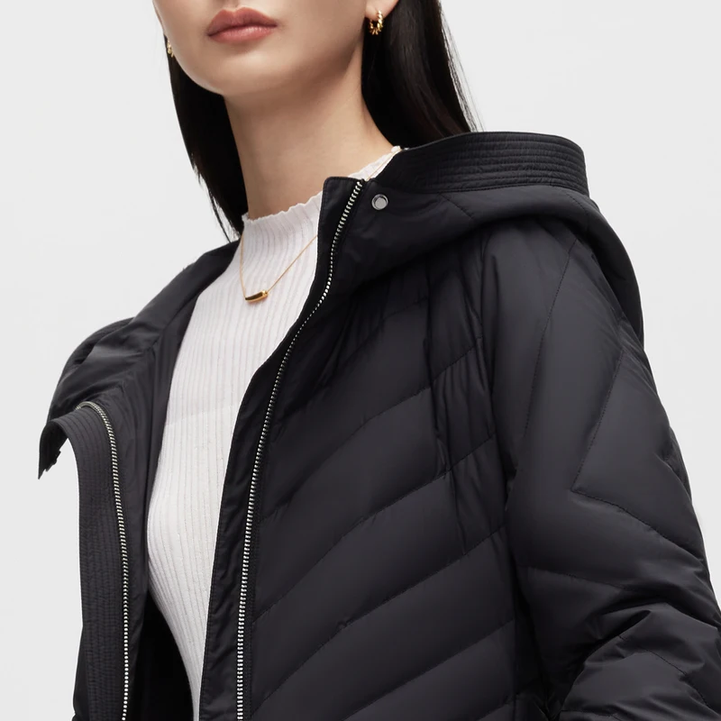 BOSIDENG пуховик для женщин Smart Casual теплая длинная куртка куртка с капюшоном 90% куртка на гусином пуху высокого качества (art.: 3920cfcfdc7d7) - 3920cfcfdc7d7