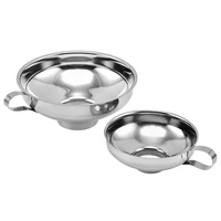 2pcs stainless steel wide funnel large diameter thickened jam salad funnel household multifunctional oil wine leakage