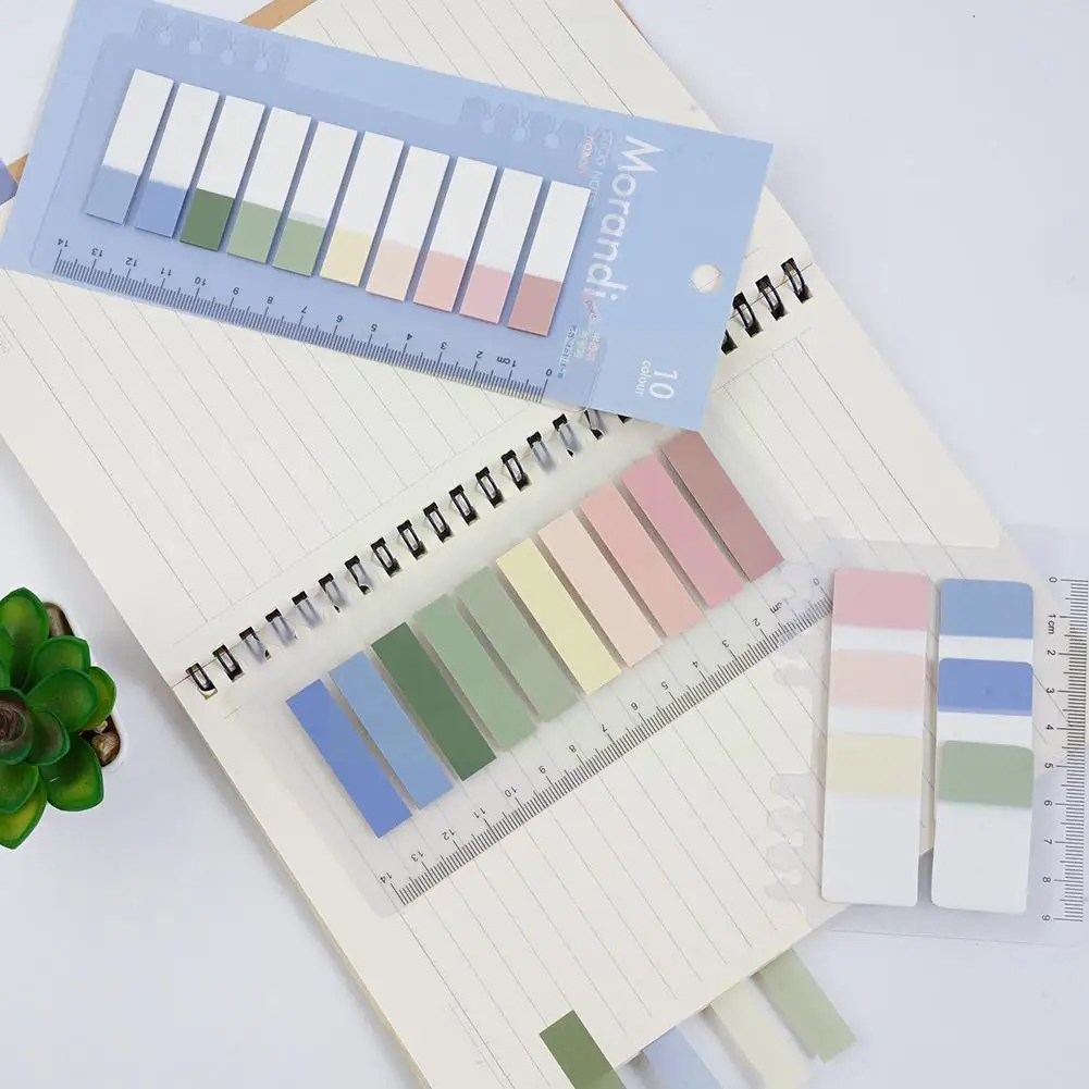 

960 Sheets Morandi Color Labels Sticky Notes Memo Pad Flags For Page Marker Planner Stickers Office School Fashion Ta F2z6