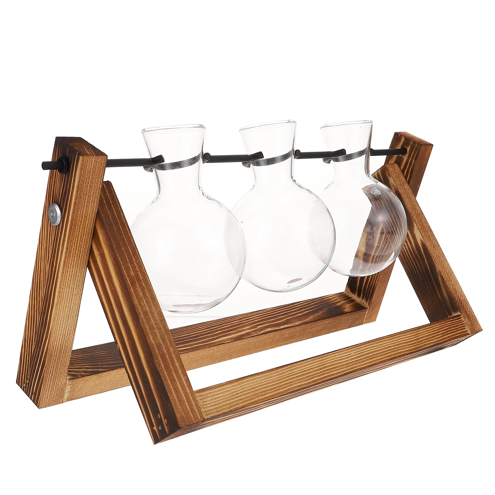 

Terrariumpropagationvase Planter Stations Tabletop Air Stand Station Pots Bulb Swivel Holderwooden Flower Globe Water Retro