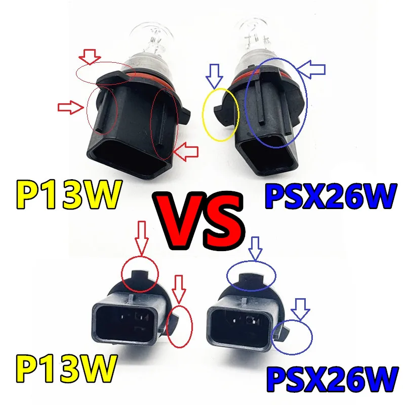 Фото 2 шт. галогенные лампы P13W белого света 13W, подходят для PSX26W, для автомобильных ходовых огней DRL, передних противотуманных фар, 5500K, кварцевое стекло, 12V26W №5