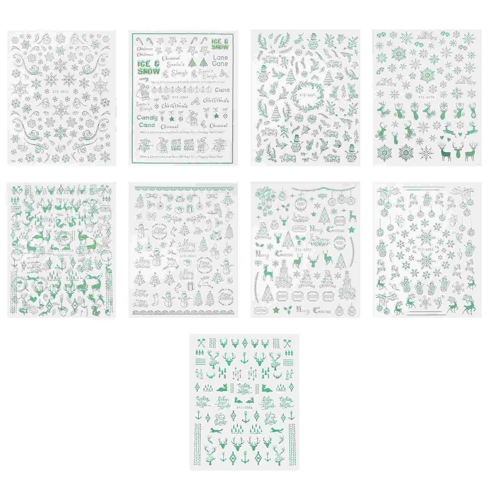 

Nail Stickers Christmasdecals For3D Decal Adhesive Self Winter Strips Polish Tree Sticker Manicure Fingernail