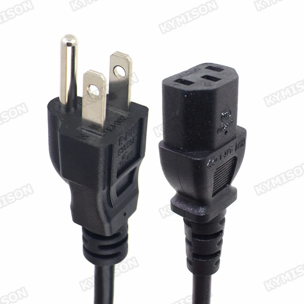 

Удлинительный кабель питания US NEMA 5-15P, 3 контакта к IEC320 C13, 18AWG, сертифицирован UL, Япония, Канада, Бразилия (3*0,824)