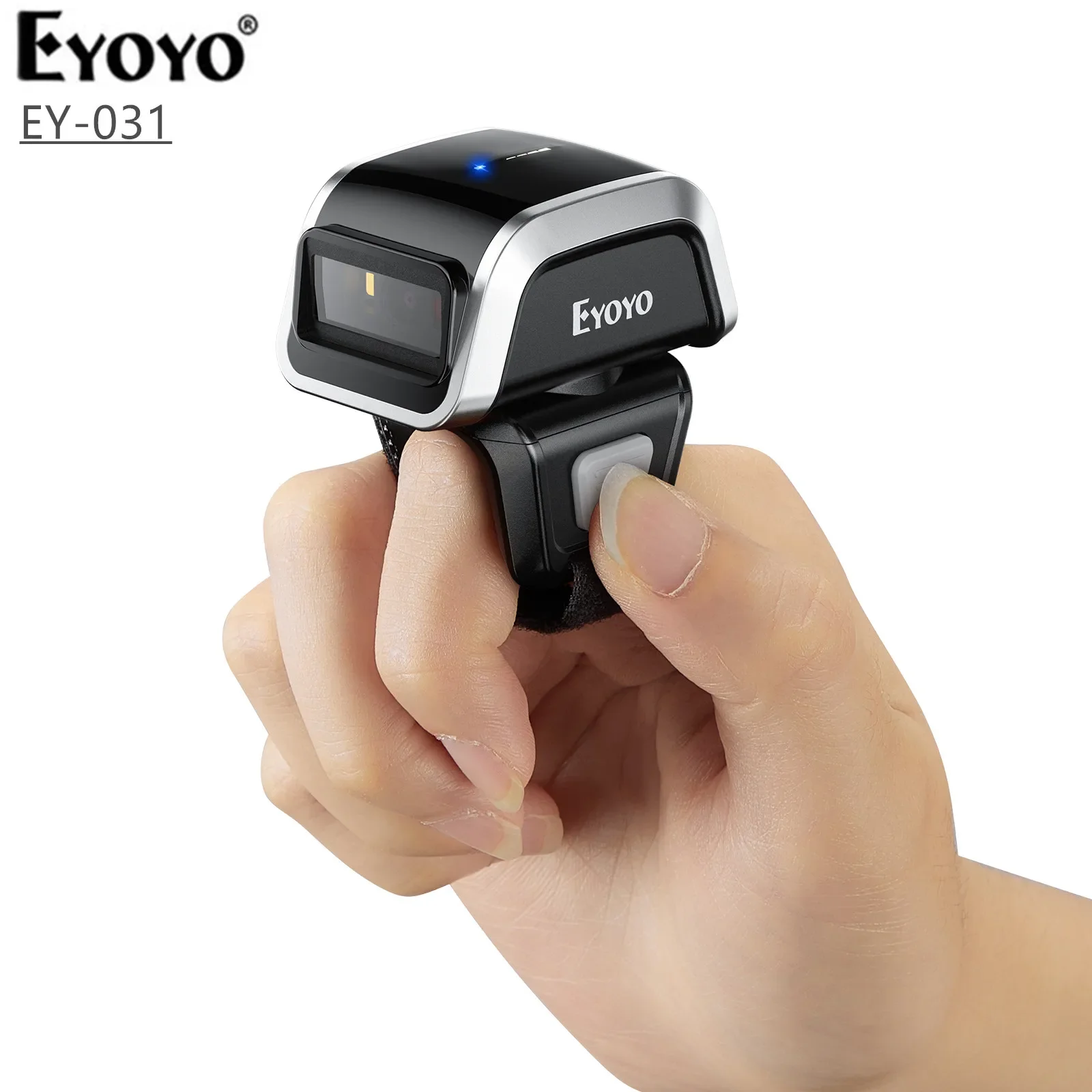 Сканер EYOYO Bluetooth Ring Беспроводной мини-считыватель штрих-кодов на палец 2D-сканер