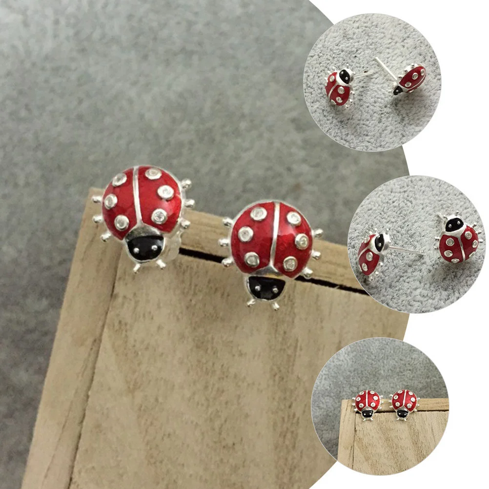 Accessories Stud Earrings Studs For Women Statement Girls Woman Ladybug Unique Womens