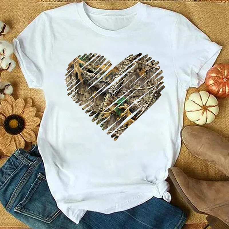 

Fashion Printed Summer Stylish Tshirt Top Lady Print Tee T-Shirt Love Women Fashion Casual Off Womens Clothing Short Sleeved