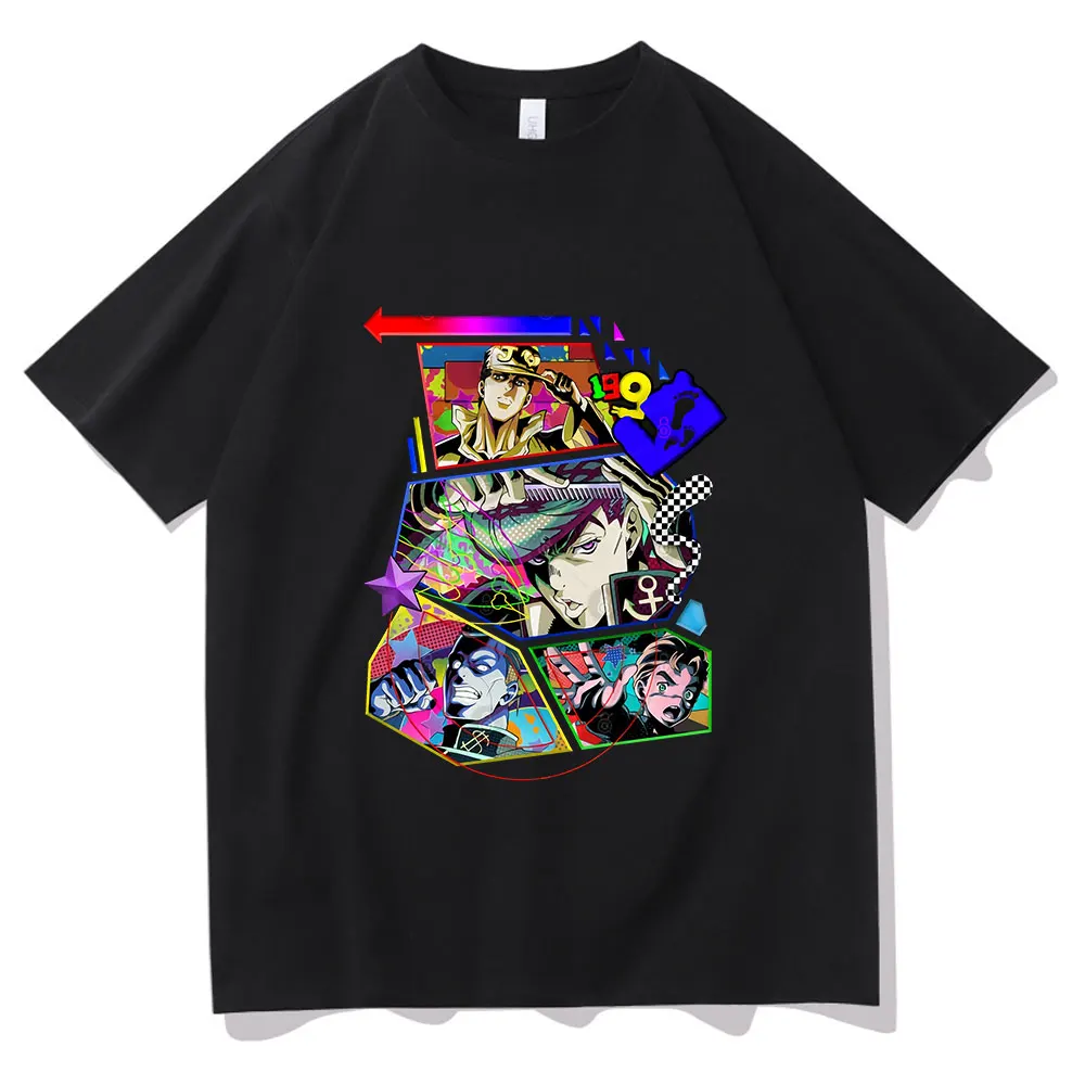 

Japan Anime Jojo Bizarre Adventure T-shirt Men Cool Print Tee Harajuku Manga Style Tshirt Man Woman EU Size Oversized T Shirts