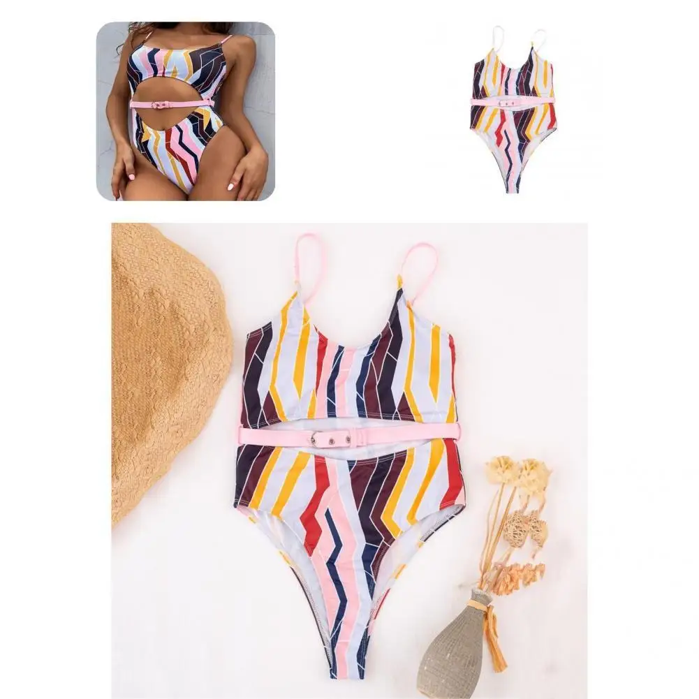 

Fabulous Bathing Suit Breathable Geometric Monokini Comfortable Summer Swimsuit