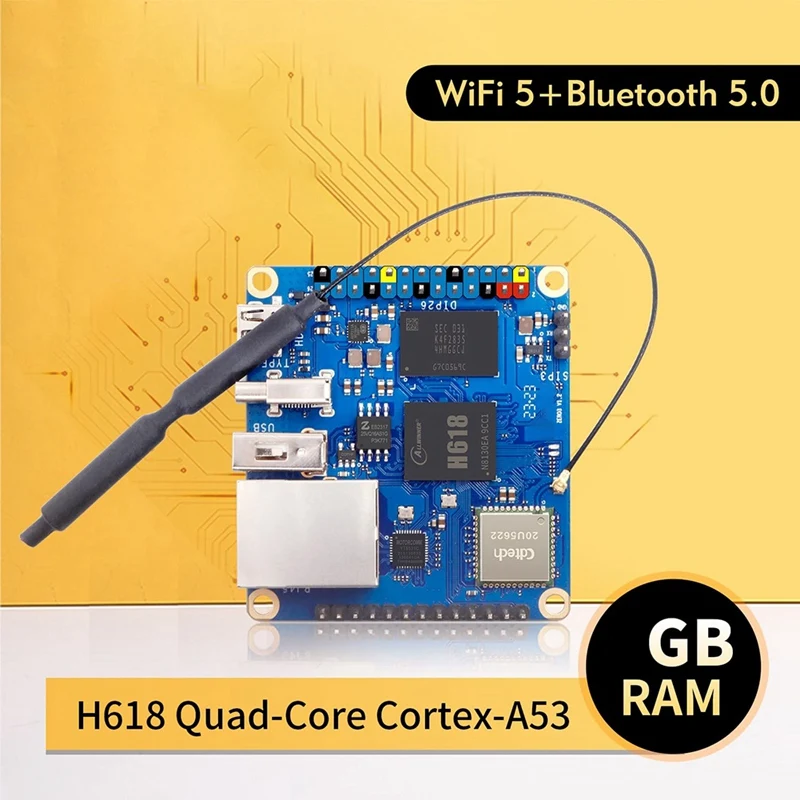 Для Orange Pi Zero 3 макетная плата 2 ГБ ОЗУ H618 Wi-Fi5 + BT 5 0 Gigabit LAN для Android 12 Debian12 Ubuntu22.04