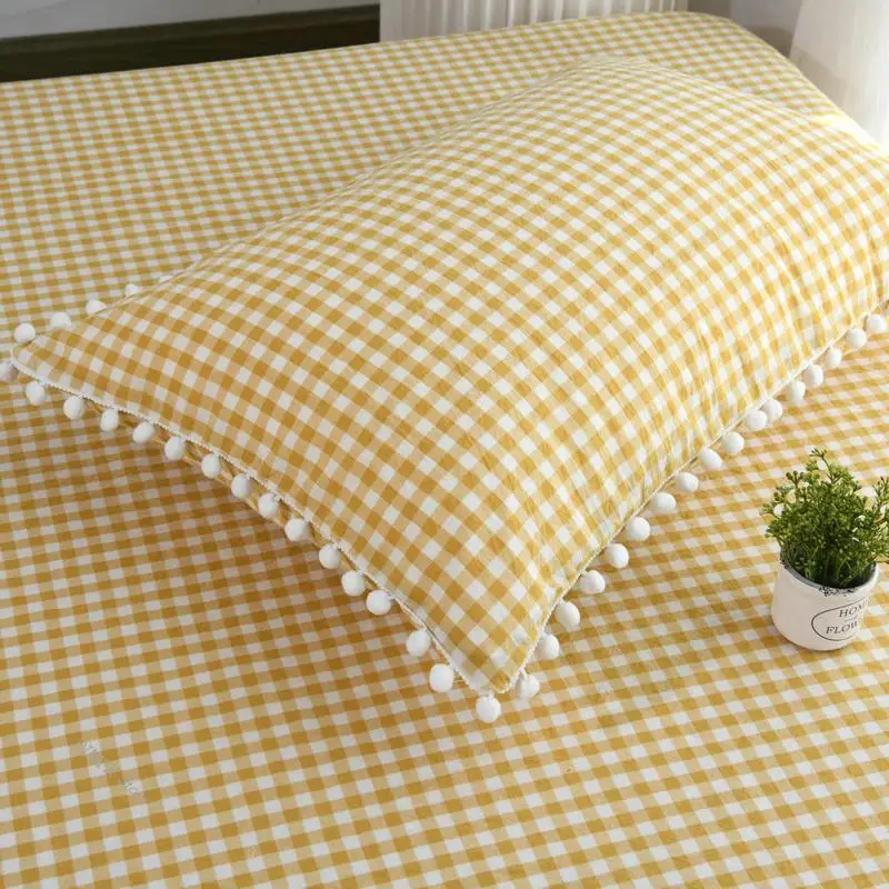 

DIMI High Quality Decorative Pillow Sham for Home 1pc 100%Cotton Pillowcase 48x74cm White Pillow Cover with Small Balls