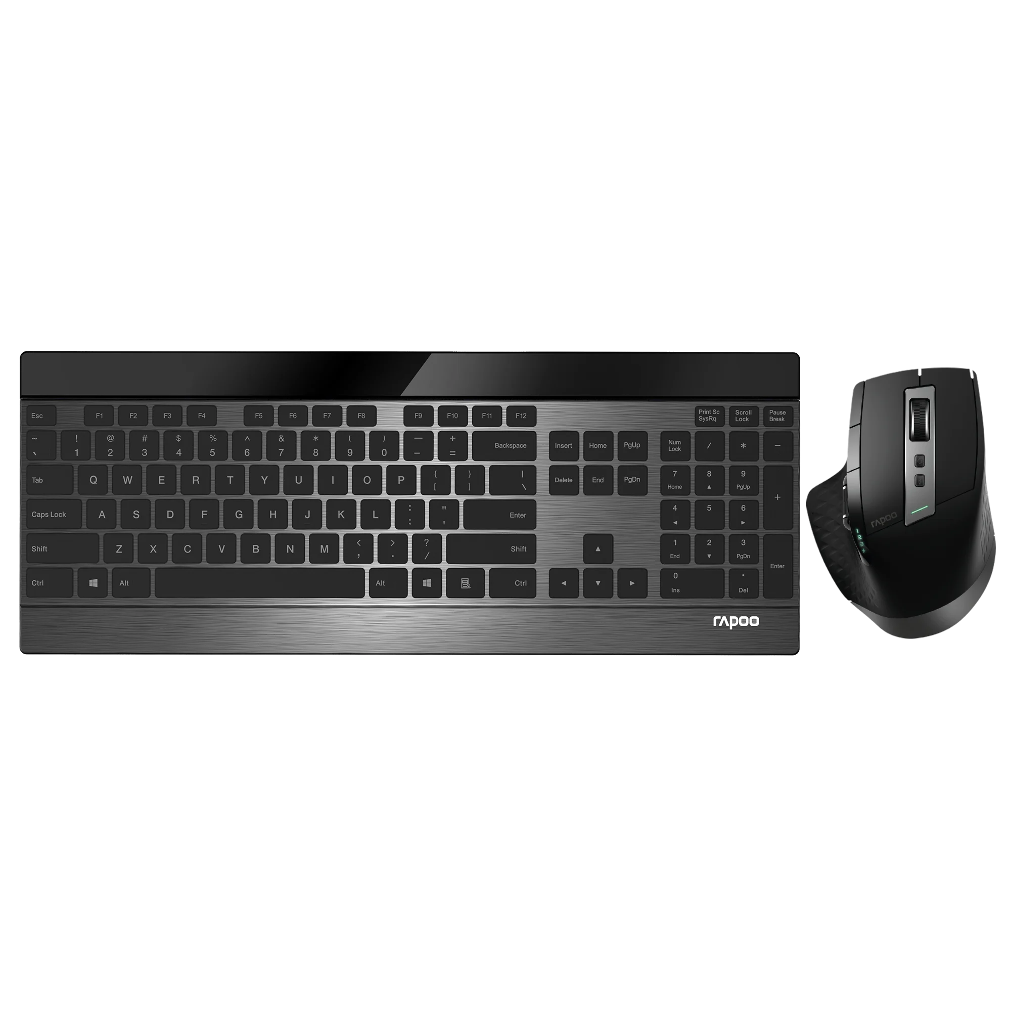 And Mouse Combo  Extremely Thin Metal Keyboard Rechargeable Mouse Easy-connect Up To 4 Device