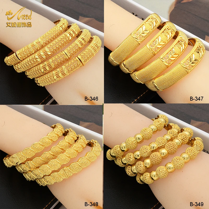 

ANIID New Dubai Gold Plated Bangle Bracelet Jewelry Arabic African Women Charm Luxury Bangles Nigerian Wedding Banquet Gifts