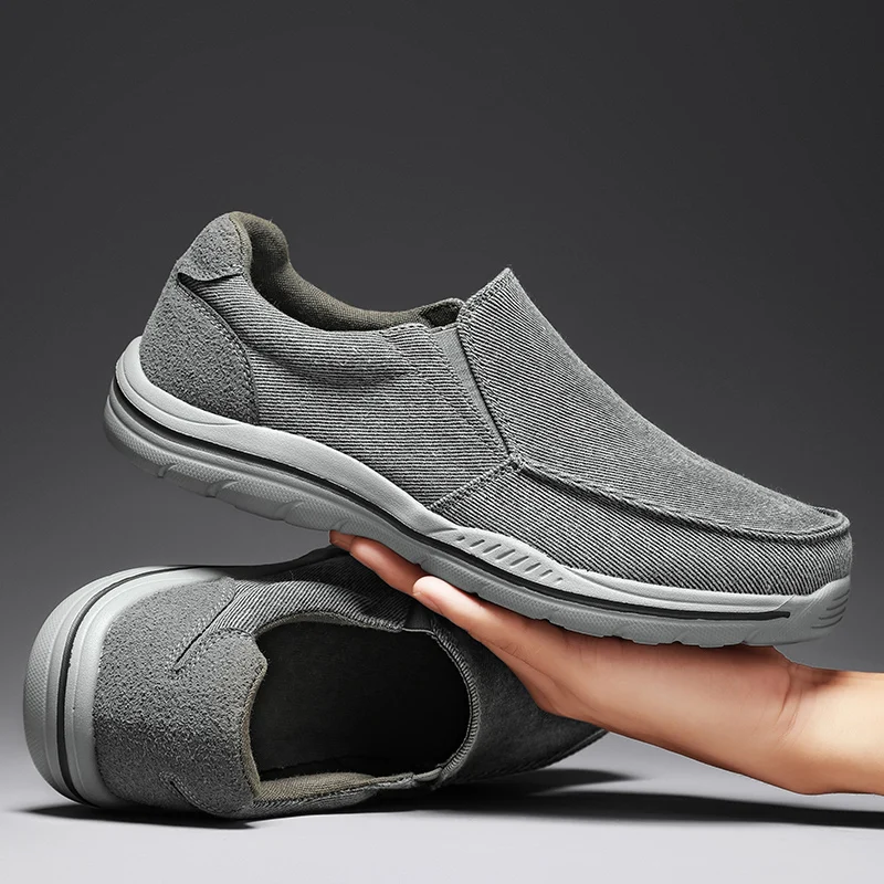 Кроссовки мужские легкие холщовые Вулканизированная подошва удобные лоферы