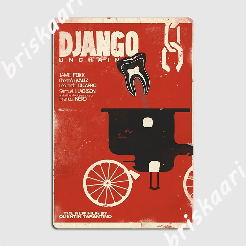 

Django Освобожденный Квентин Тарантино спагетти Западный Леонардо Ди Каприо Кристоф Вальц Джейми фохс Плакат Металлический налет