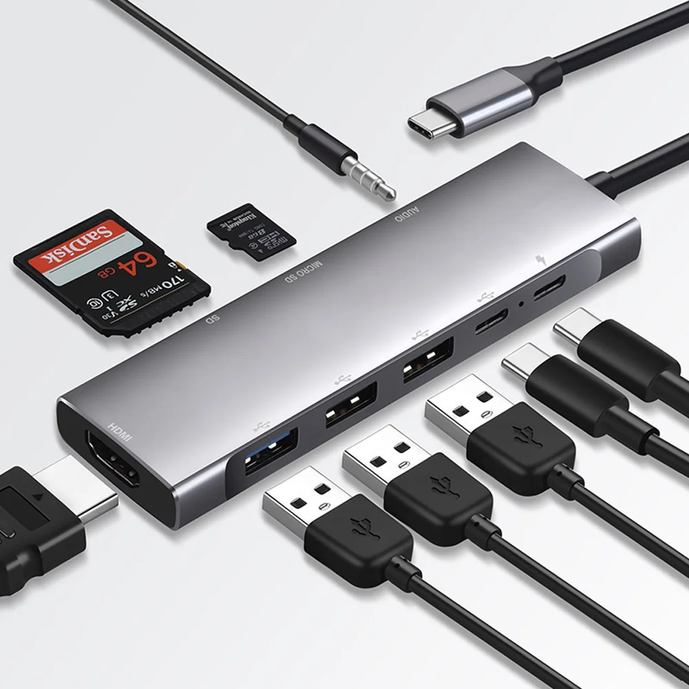 

Док-станция 9 в 1, USB Type-C, 3,0 Вт, разъем 100 мм