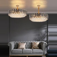 dimmable led stainless steel crystal hanging lamps chandelier lighting suspension luminaire lampen lustre for foyer dinning room