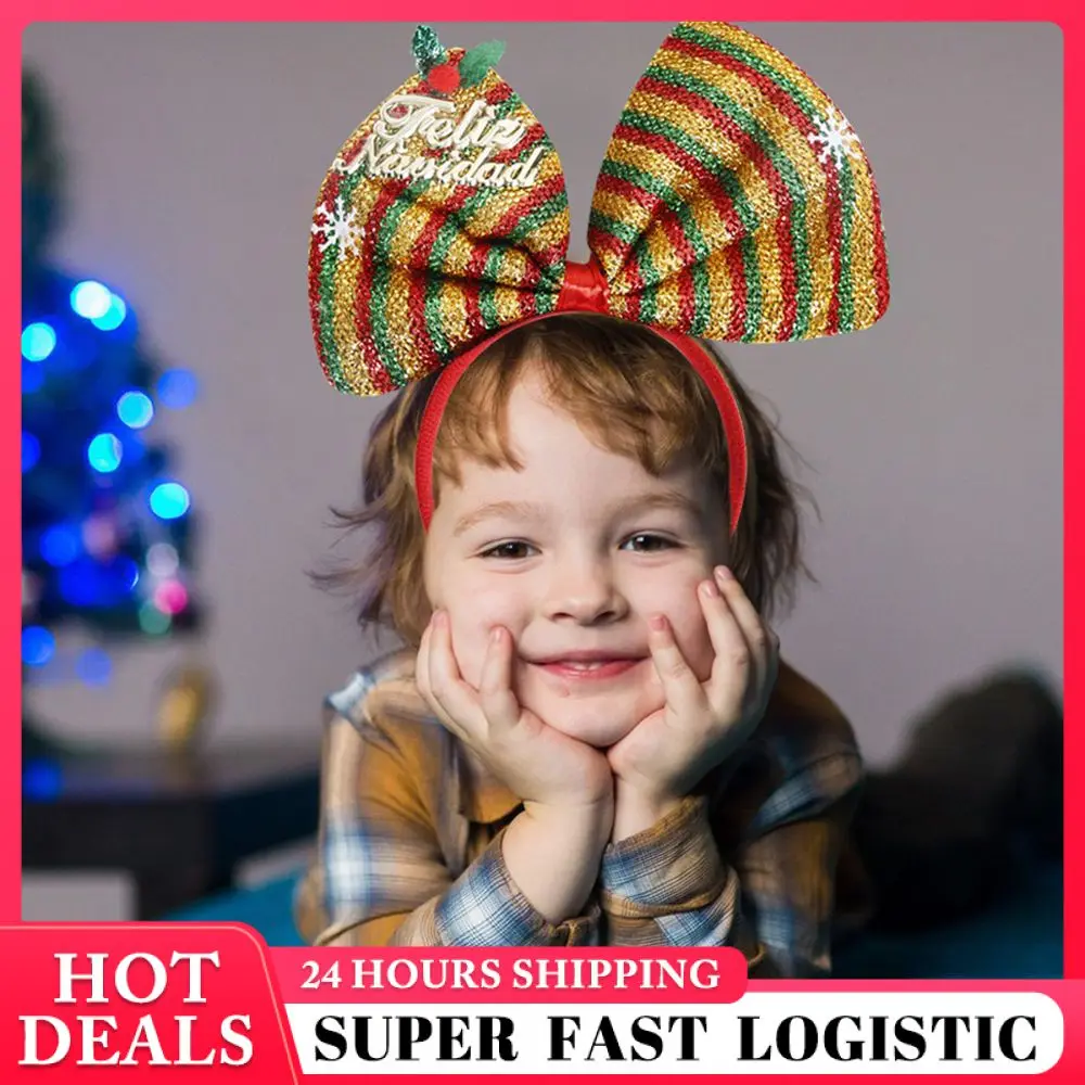 

Рождественская повязка на голову, удобная для ношения, повязка на голову, праздничные аксессуары для волос, аксессуары для волос, Прочный Уникальный рождественский бант