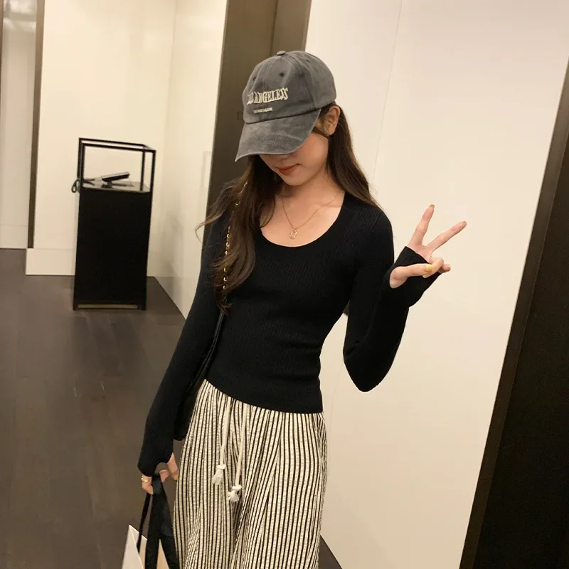 Осень/зима 2023 новый женский утягивающий внутренний свитер базовый слой топ с