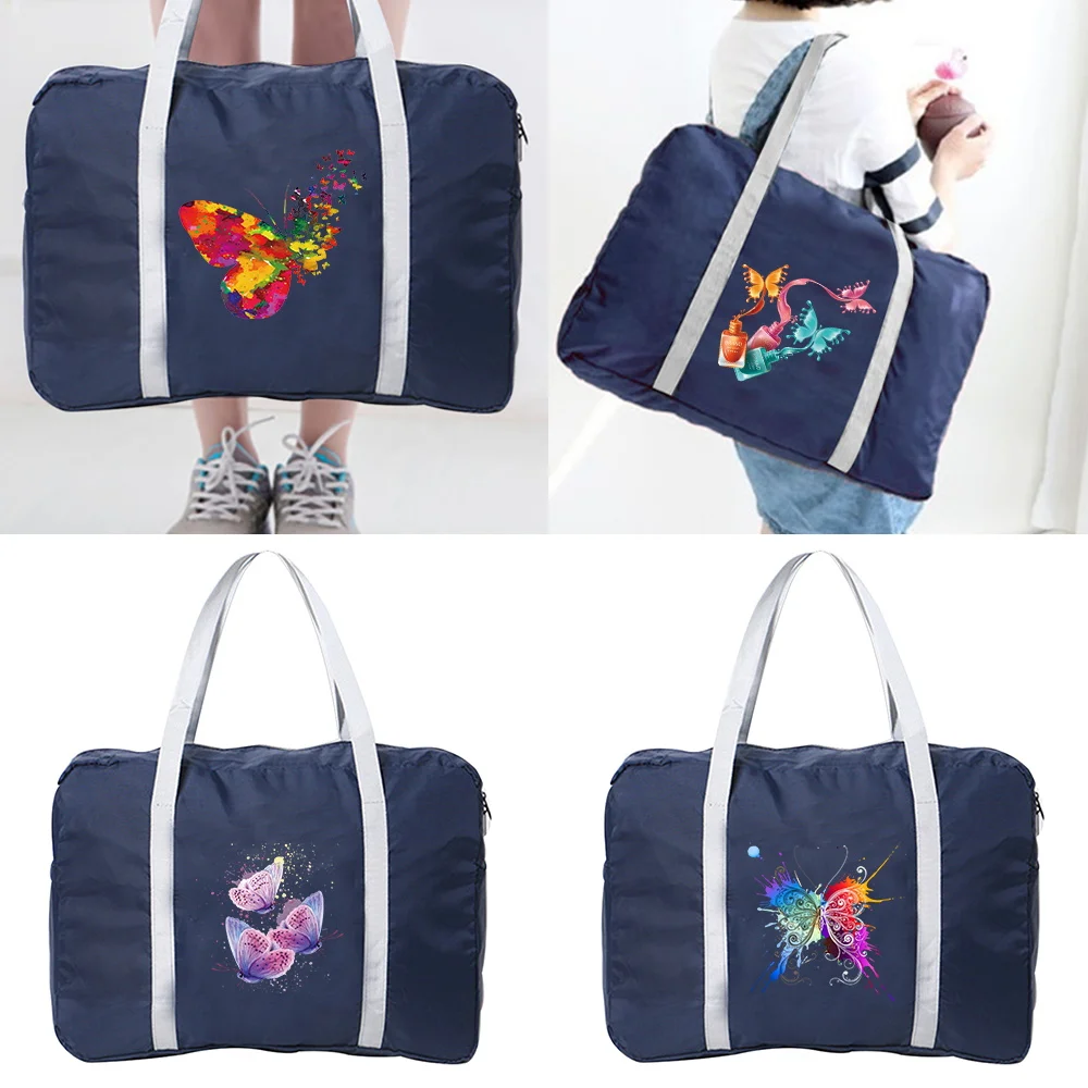 

Butterfly Series Travel Bag Outdoor Sport Make Up Phone Sundries Handbag Toiletries Duffle Portable Luggage Clothes Folding Pack