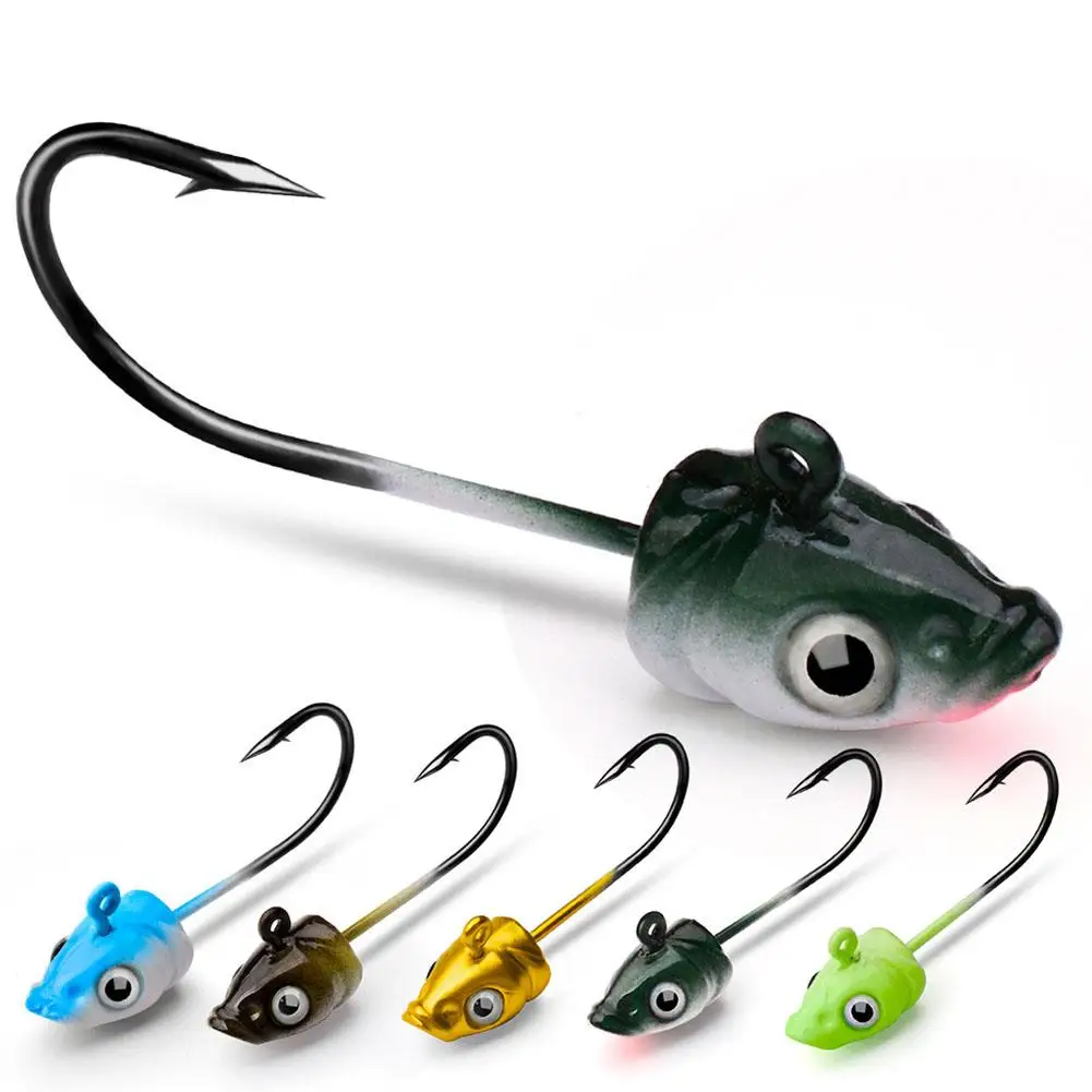 

5pcs 3.5g/5g/7g Lure Fish Head Jig High Strength Fishing Hooks Swimbait Suitable For Seawater Freshwater Drop shipping