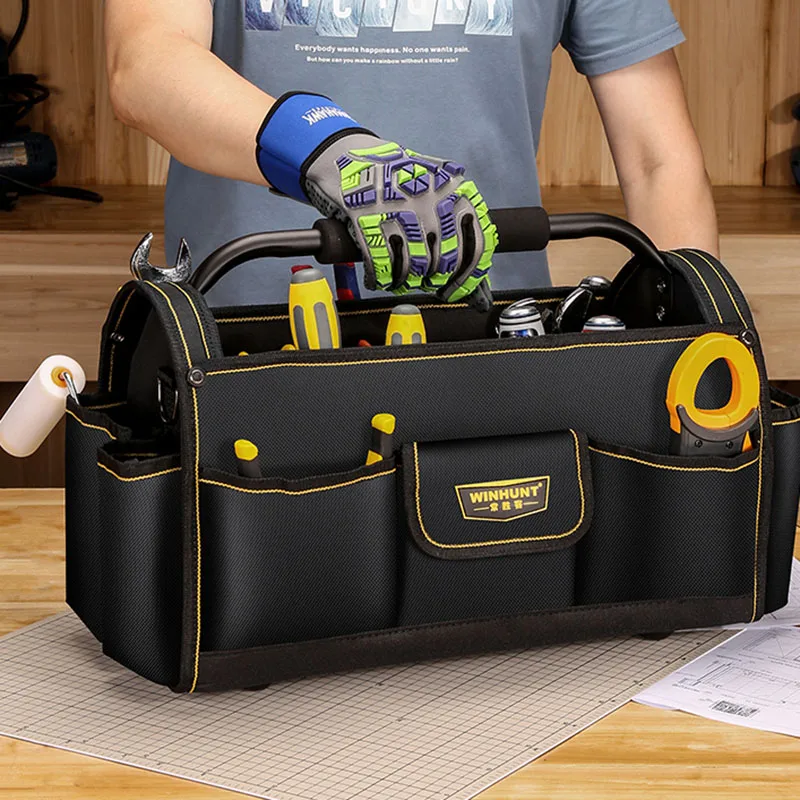 

Large Capacity Tool Bag Waterproof Organizer Oxford Cloth Wear Resistant Handbag Backpack Spanner Electrician Carpenter Tool Bag