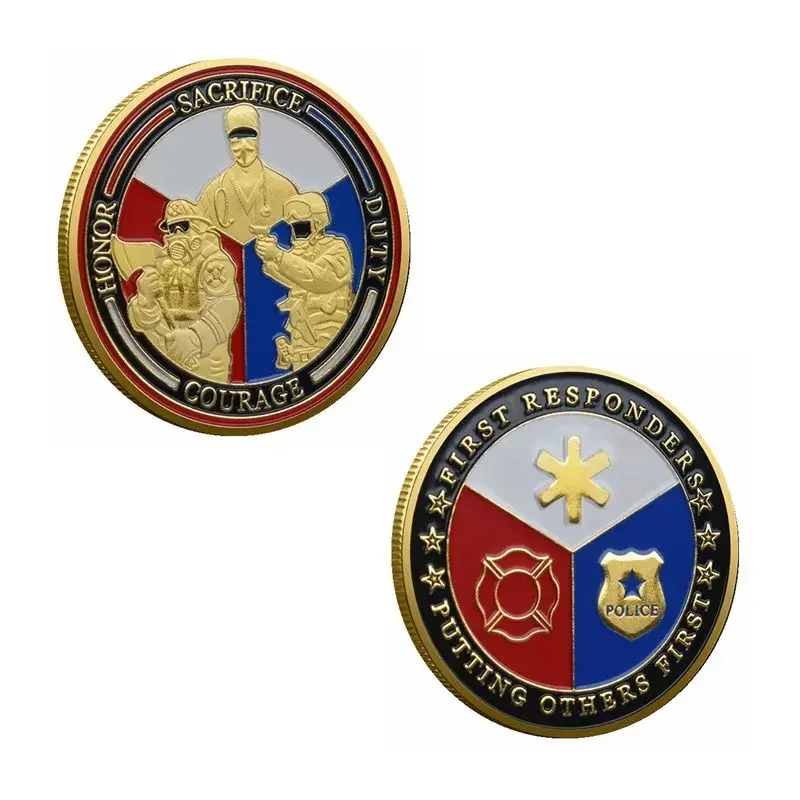 Монета военного вызова США доктор пожарный полицейское украшение памятная