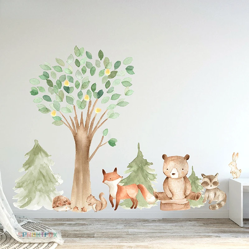 

Forest Wall Stickers For Kids rooms Brown bear Kids Wall Stickers Decoration Wallpaper For Kids Room Decoration