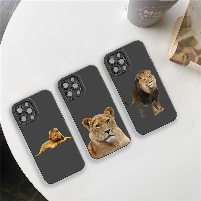 

King of the forest horror lion Phone Case For iPhone 13 12 11 Pro MAX Mini X XS XR 7 8 Plus Camera Lens Liquid Silicone