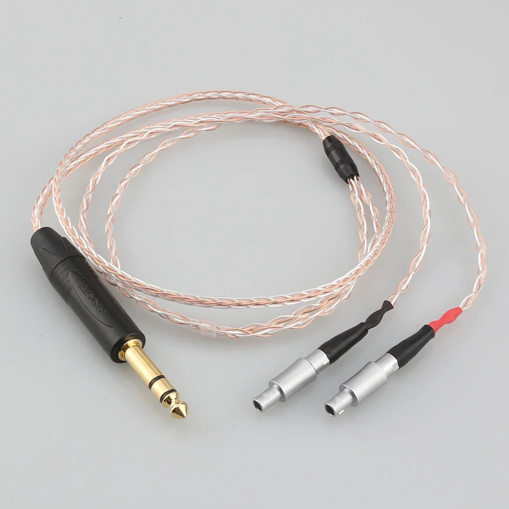 6 35 мм штекер 8-жильный посеребренный кабель для наушников OCC Sennheiser HD800 HD800s HD820s HD820
