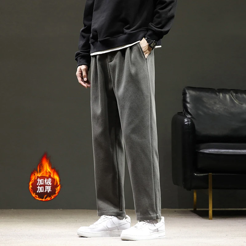 

Повседневные свободные широкие бархатные утепленные повседневные брюки