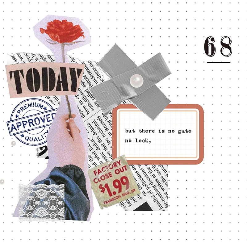 

40 sheets per pack Stickers Literature Border Multi shape Digital Hand Account Material Sticker diy Decoration Collage 6 types