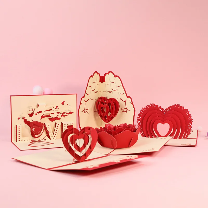 

Открытка для влюбленных, открытка на день Святого Валентина, годовщину, 3D Поздравительные открытки для пар, жены, мужа, подарок ручной работ...