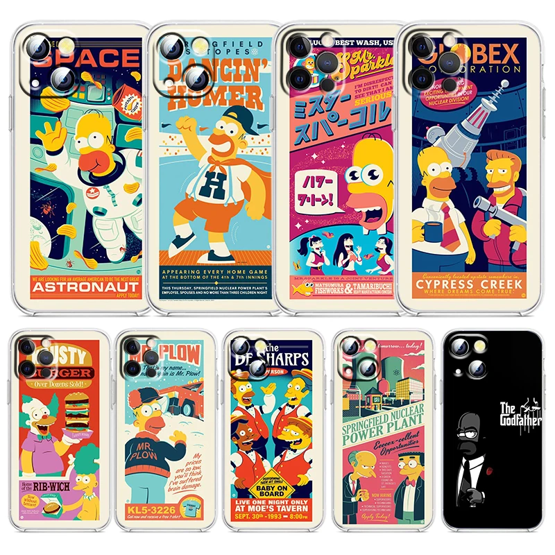 

Disney The Simpsons Cute For Apple iPhone 13 12 Mini 11 XS Pro Max X XR SE 2020 8 7 6 Plus 5 Transparent Soft TPU Phone Case