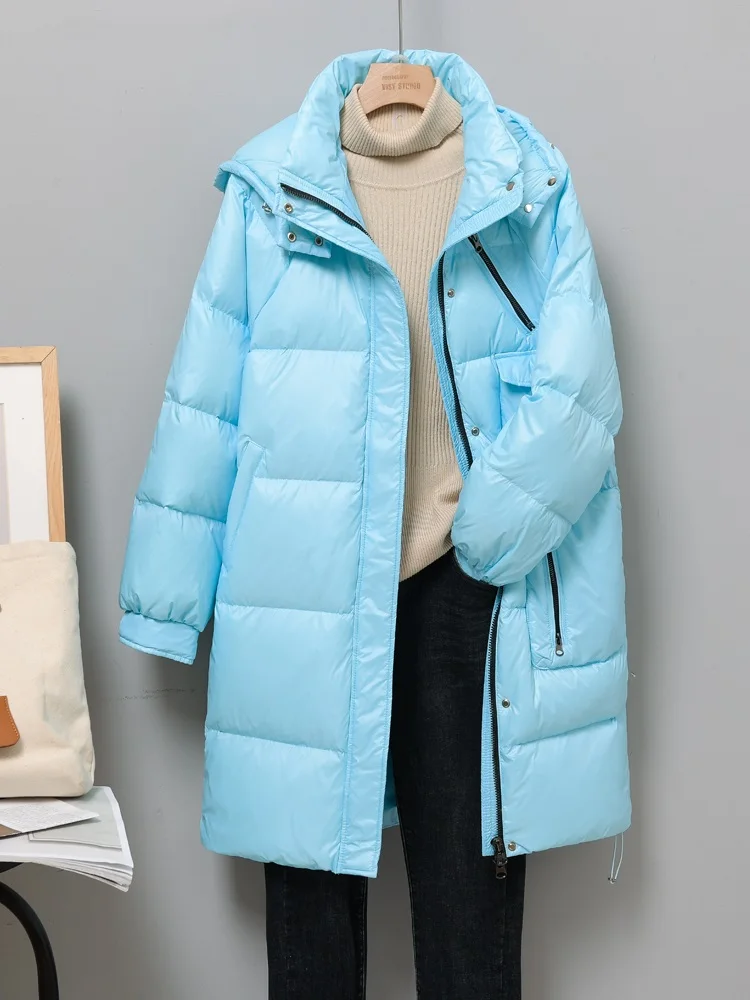 New Women Long Down Jacket Casual Style Autumn Winter Coats And Parkas Female Outwear