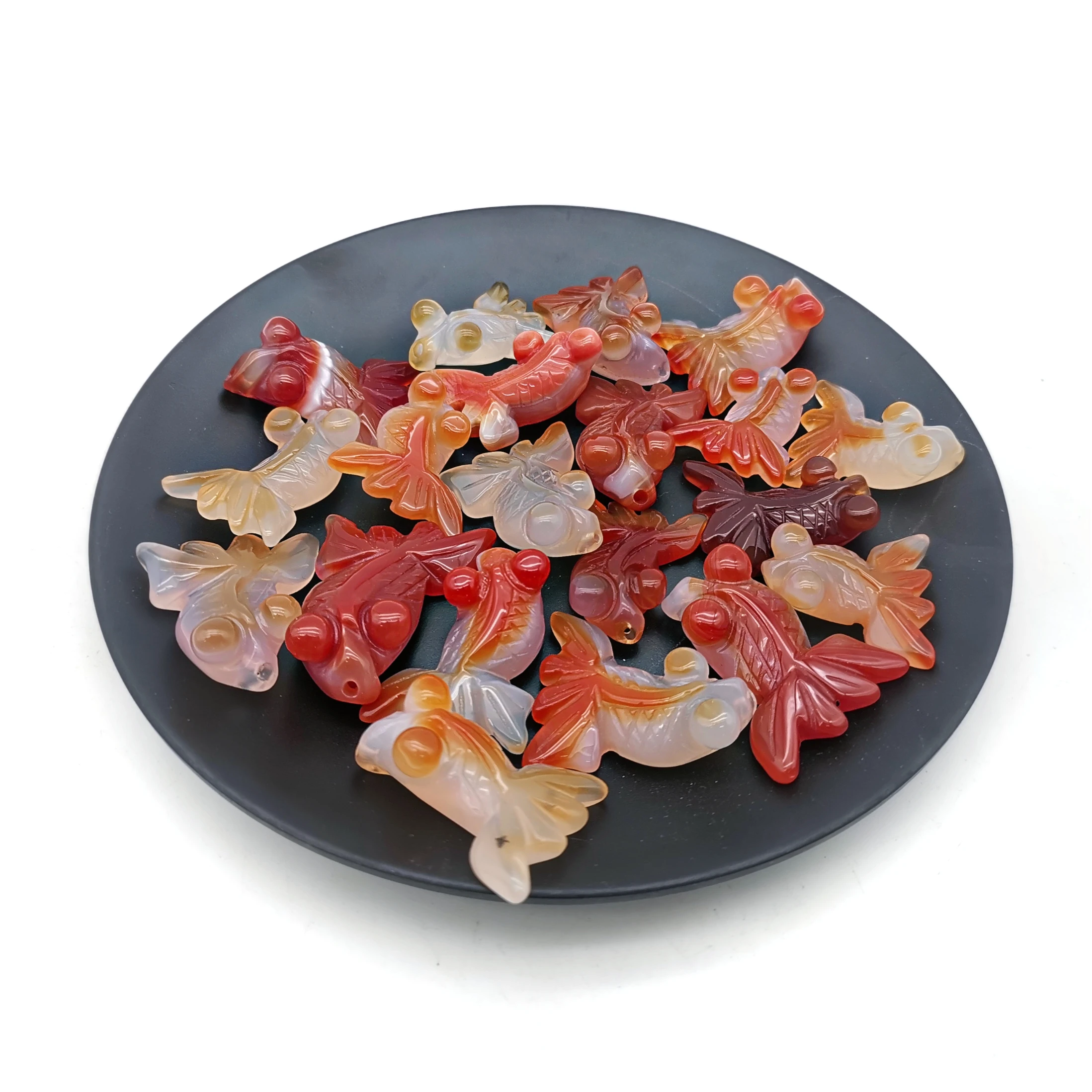 5 шт. многоцветный агат Золотая Рыба фэн-шуй камень чакры для резервуара