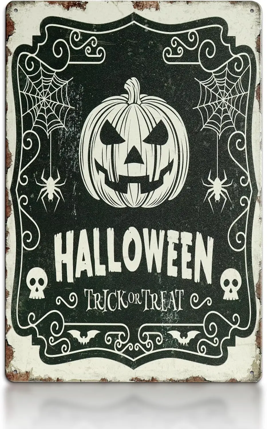 Kercn Hlloween Decor Vntge Metl Sgn Trck или Tret Poster ndoor nd Outdoor Home Decorton Bthroom Lvng Room Ktchen Br Grg