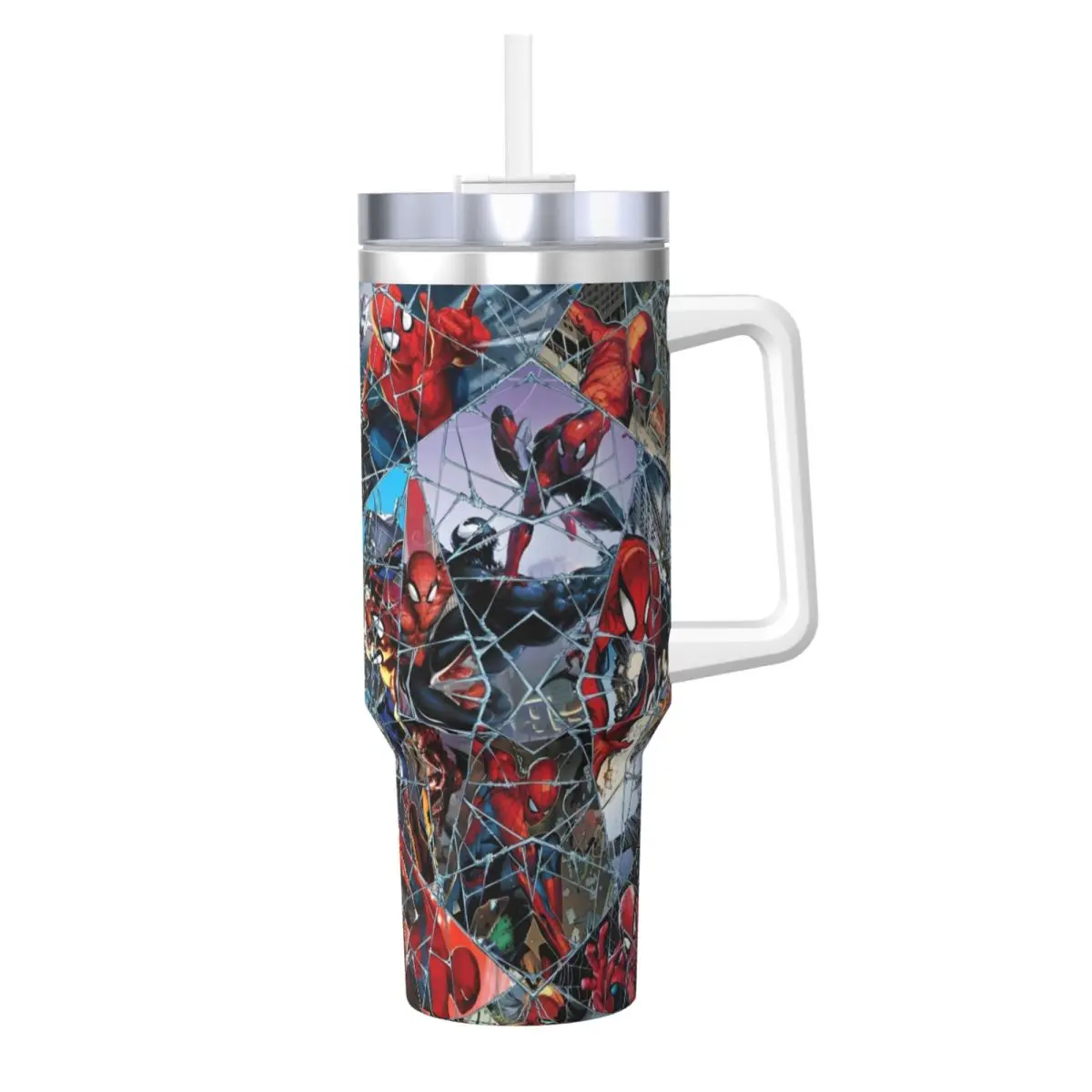 Стакан из нержавеющей стали автомобильные кружки Человек-паук Marvel с соломинкой