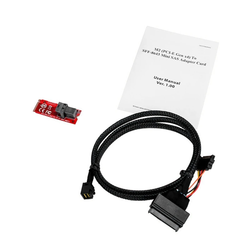 Карта адаптера M.2 к U.2 SFF-8639 Конвертер протокола PCI-E4.0 NVME SFF-8643 Многофункциональный