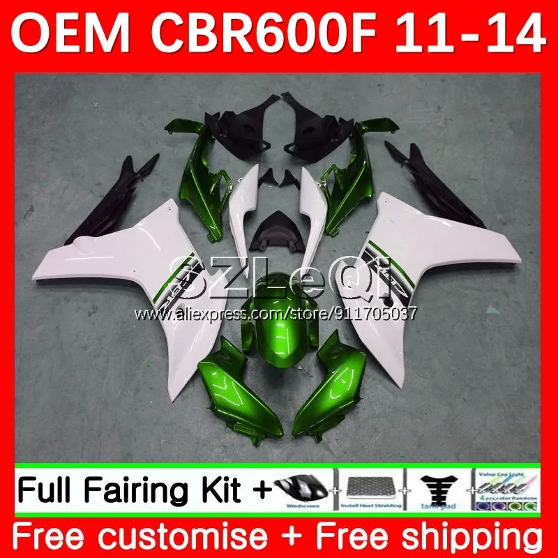 

Инжекция белого и зеленого цвета для HONDA CBR 600 F 600F C CBR600F4i CBR600 F F4i 11 12 13 14 CBR600F 2011 2012 2013 2014 обтекатель 32LQ.3