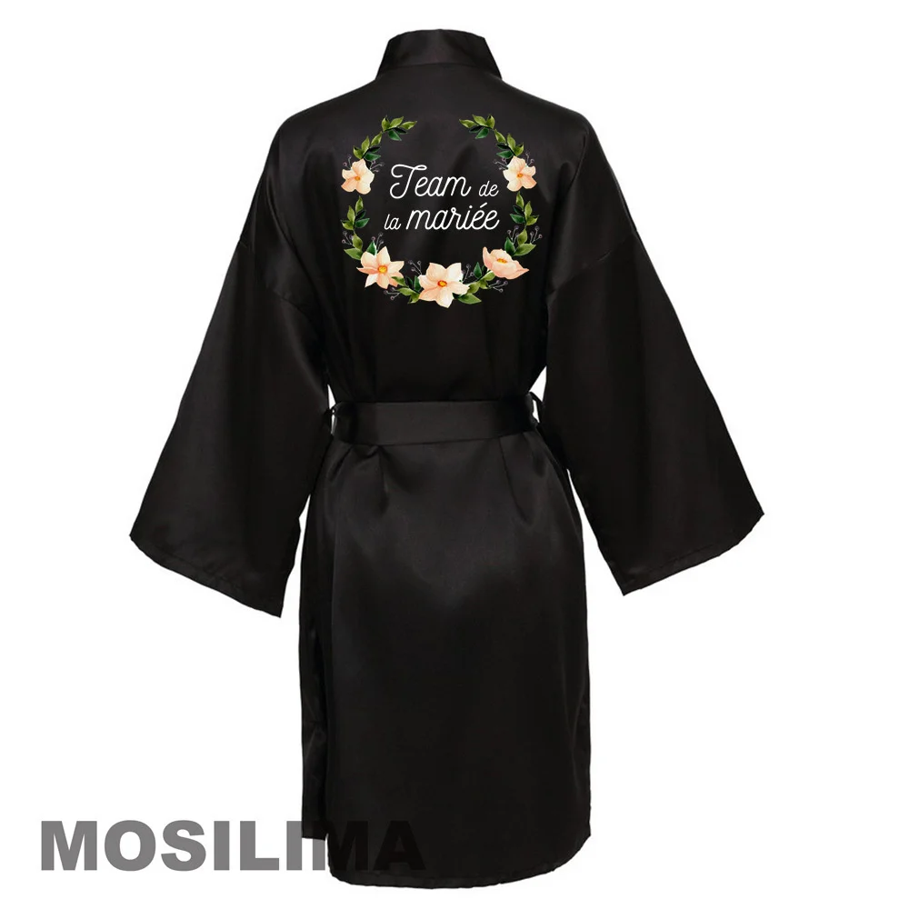 

Satin Silk Robes Wedding BathRobe Bride Bridesmaid Dress Gown Women Clothing Sleepwear ZH046