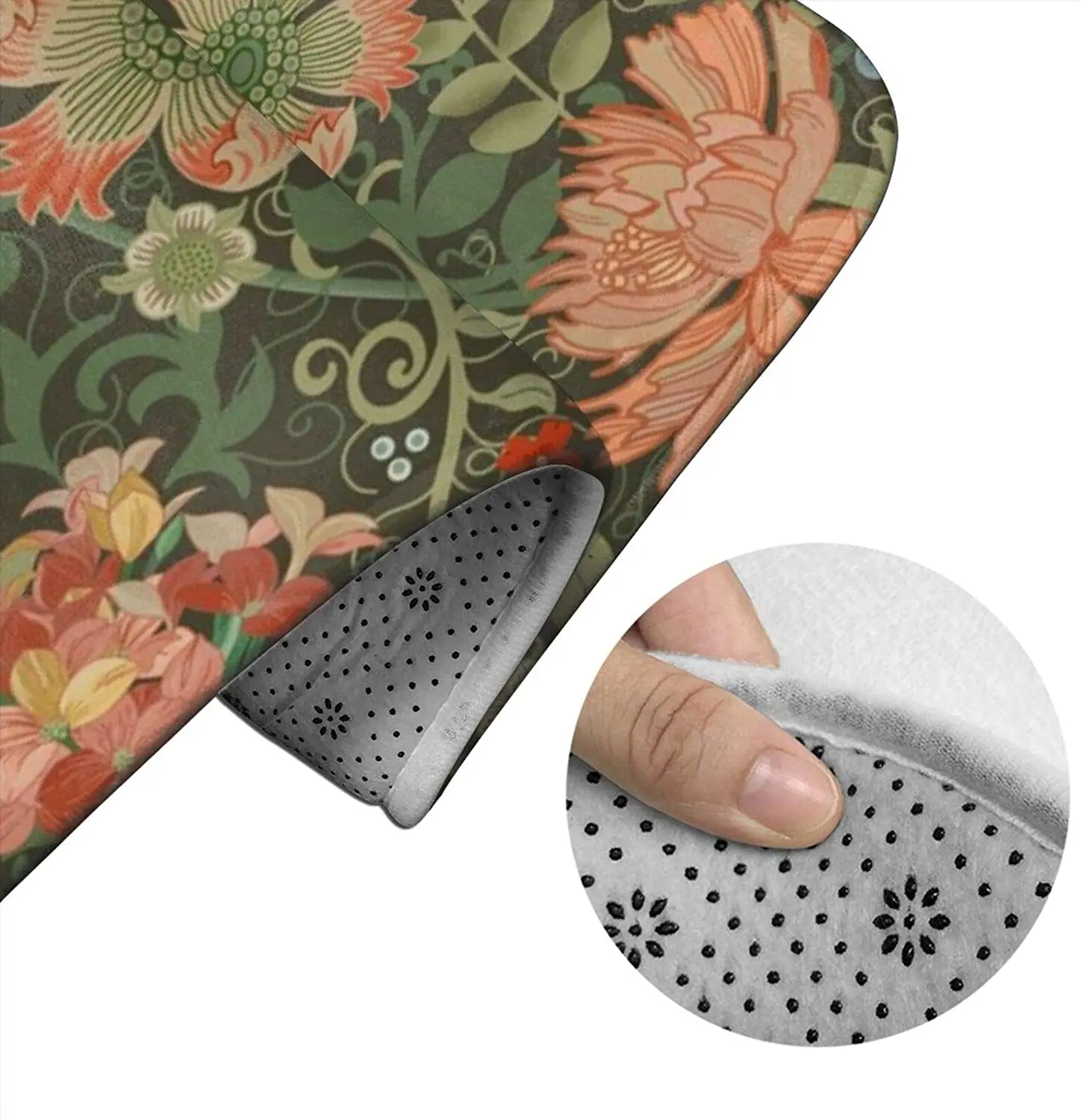 

Le Jardin Art Nouveau Gray Bathroom Mat Sets 3 Piece Set Rugs Memory Foam Mat Set Toilet Seat Cover Bath mat Lid Cover