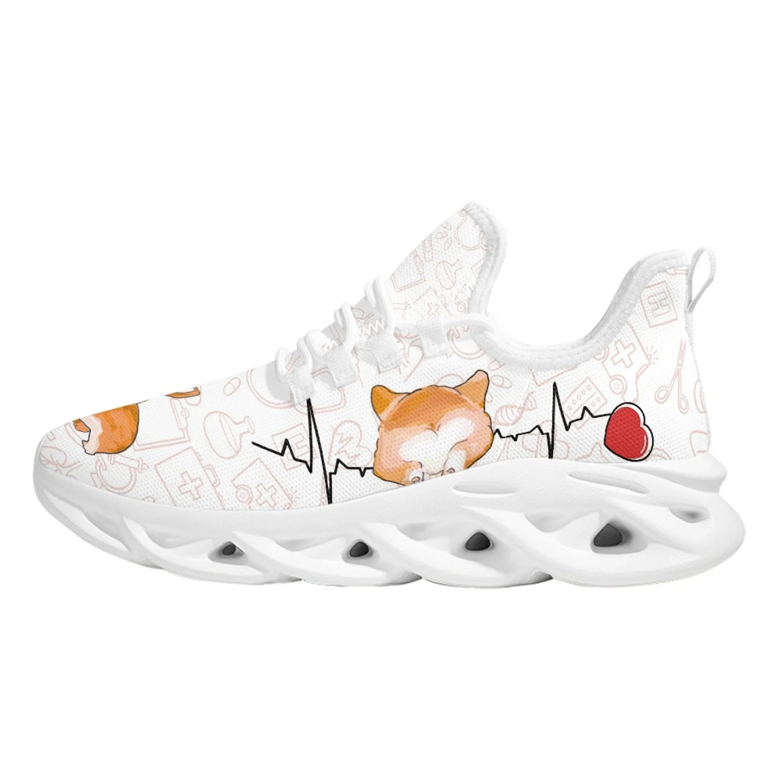 Симпатичные кроссовки Belidome для корги женщин медсестер тенниса тренировок