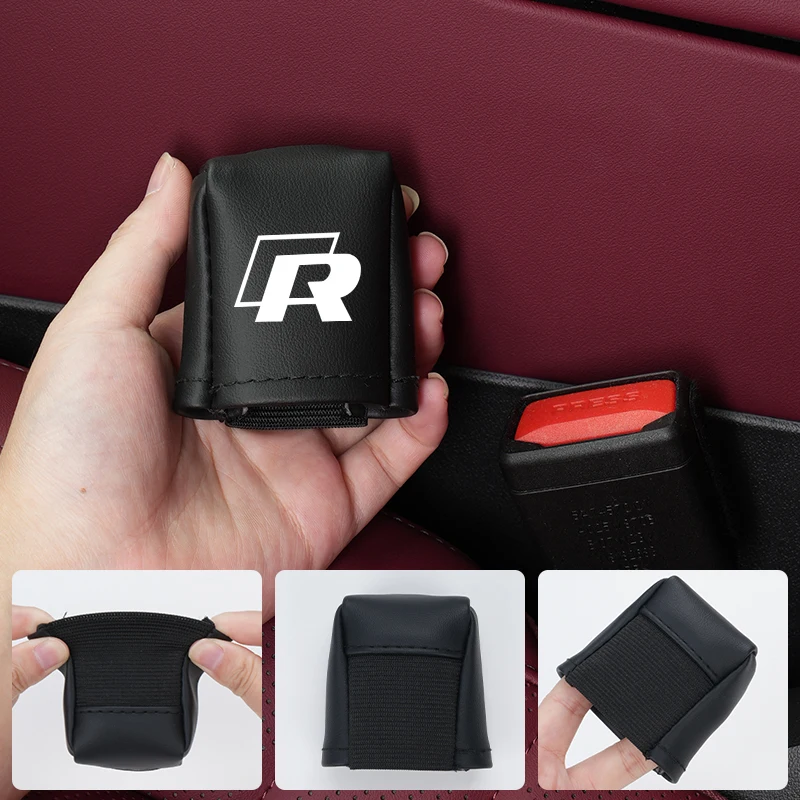 Фото Защитный кожаный чехол на пряжку ремня безопасности для VW R Scirocco Jetta Beetle Golf Passat Polo Tiguan №5