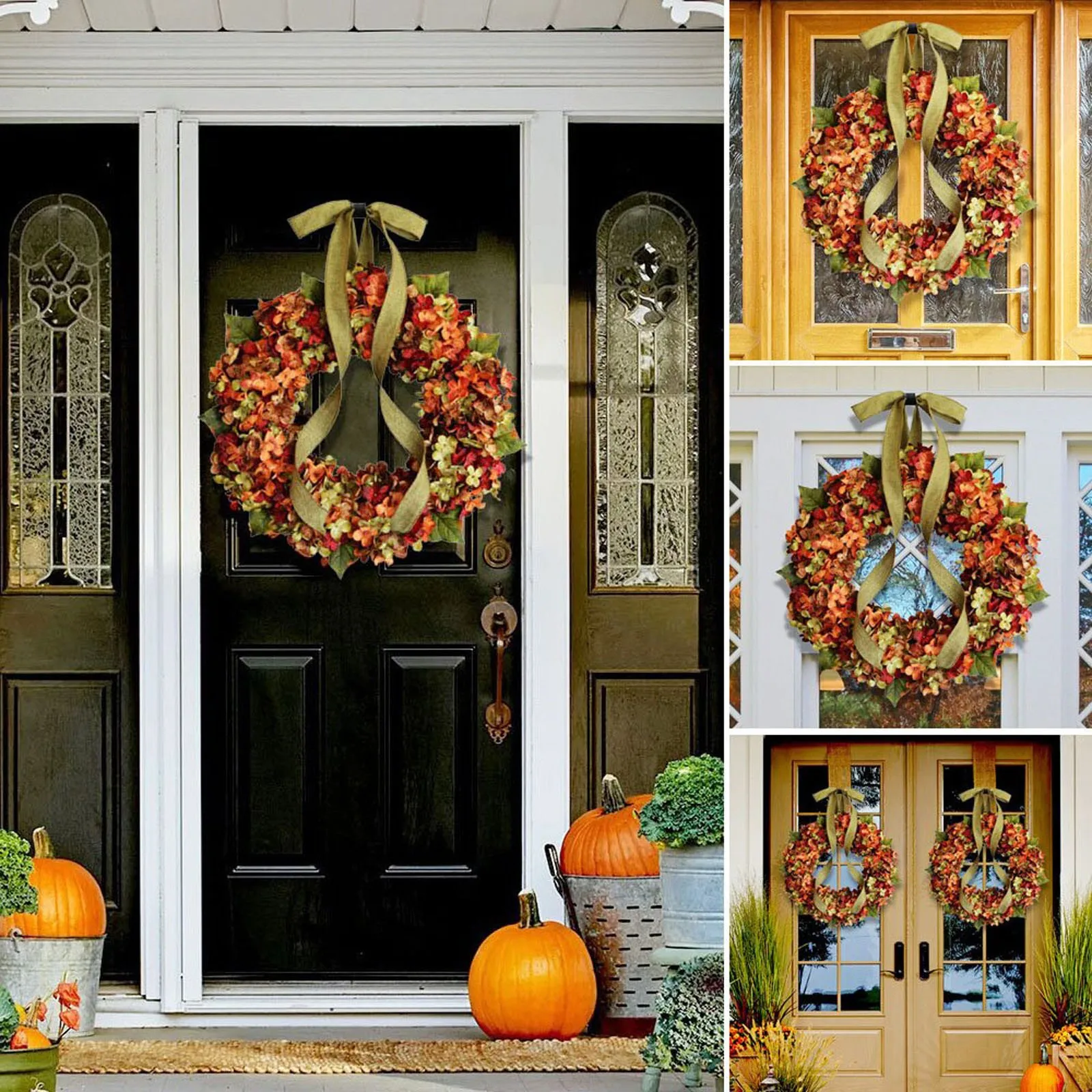 

11.8inch Thanksgiving Day Wreath Decor Fall Decorations Farmhouse Seasonal Décor