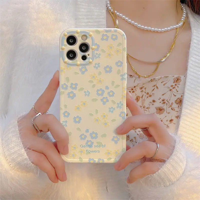 

Small broken flower fresh Huahuawei nova 7 case mate40pro mobile phone shell p30 all-inclusive nova8 right angle soft anti-fall